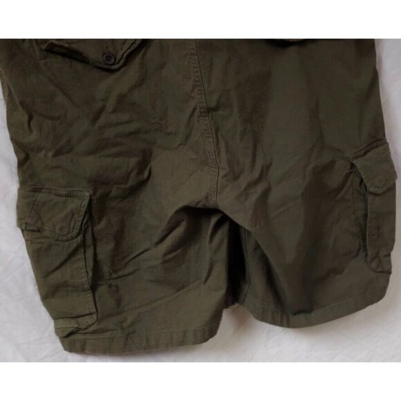 Mutual Weave Mens 48x11 Green Stretch Belted Heavyweight Canvas Cargo Shorts - Picture 10 of 12